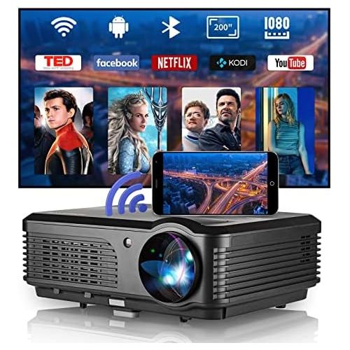  Projector-led 5000 Lumen LED Projector 200 Inch Display,Outdoor Movie Projector with HDMI USB VGA AV for DVD Player TV Stick Laptop Tablet PS4 PC Smart Phone,Support Full HD 1080P Zoom Keystone
