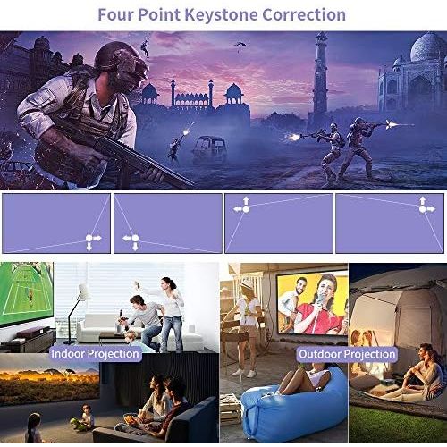  Projector-led 5000 Lumen LED Projector 200 Inch Display,Outdoor Movie Projector with HDMI USB VGA AV for DVD Player TV Stick Laptop Tablet PS4 PC Smart Phone,Support Full HD 1080P Zoom Keystone