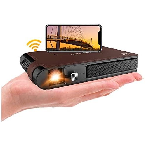  ZCGIOBN 2020 Mini Pocket Wifi Projector 3D DLP 3600 Lumens WXGA HD LED Portable Wireless Video Projectors Support 1080P Airplay HDMI USB Auto Keystone Battery Pico for Gaming Home Theater