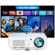 ZCGIOBN Smart Wifi Wireless Bluetooth Android Projector with HDMI USB Port LED LCD 4400 Lumens Multimedia Home Theater Outdoor Movie Gaming Projectors Support Full HD 1080P for Phone DVD P