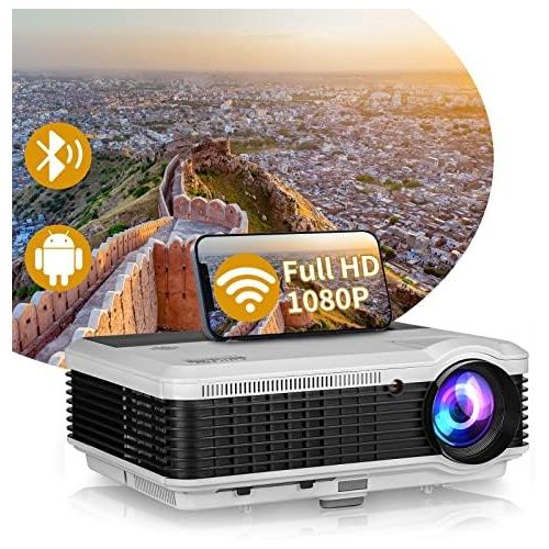  Projector-led Smart Home Projector with Bluetooth Wifi,4600 Lumen LED Movie Proyector Compatible with HDMI VGA USB AV DVD Player Fire TV Stick Laptop,Support 150” Display/Screen Mirroring/Zoom