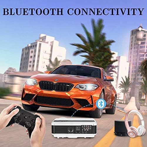  Projector-led Smart Home Projector with Bluetooth Wifi,4600 Lumen LED Movie Proyector Compatible with HDMI VGA USB AV DVD Player Fire TV Stick Laptop,Support 150” Display/Screen Mirroring/Zoom