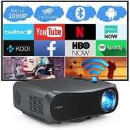 ZCGIOBN 5G WiFi Projector 8000L Native 1080P Bluetooth Projector, Digital 4D Keystone Support 4K & Zoom, Smart Home/Outdoor Android Projector Wireless Mirroring for Phone/PC/Laptop,TV Stic