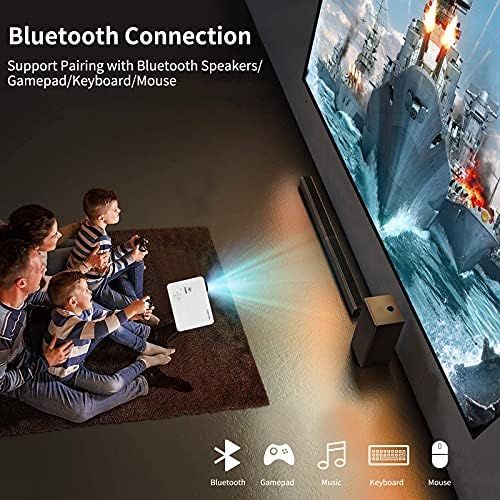  ZCGIOBN WiFi Projector for Wireless Phone Mirroring, 6000L Movie Projector for Indoor Outdoor Theater 1080P Full HD and 200 Display, Smart Android Projector with Digital Zoom for TV Stick/