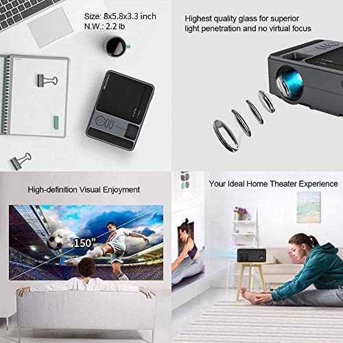  ZCGIOBN Mini Projector, Small WiFi Video Projector Outdoor Movie Android Projector Bluetooth, LED Portable Home Theater Projector 1080P and Wireless Mirroring Supported for Smartphone/Lapt