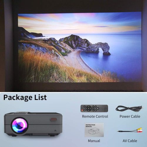  ZCGIOBN Mini Projector, Small WiFi Video Projector Outdoor Movie Android Projector Bluetooth, LED Portable Home Theater Projector 1080P and Wireless Mirroring Supported for Smartphone/Lapt