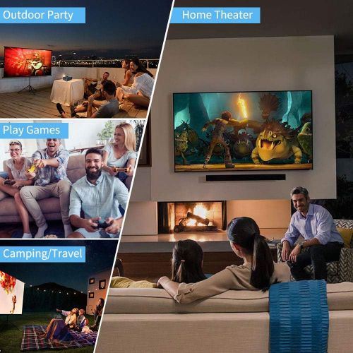  ZCGIOBN Mini Projector, Small WiFi Video Projector Outdoor Movie Android Projector Bluetooth, LED Portable Home Theater Projector 1080P and Wireless Mirroring Supported for Smartphone/Lapt