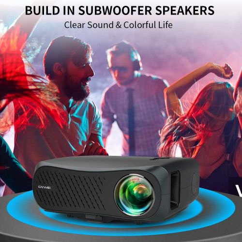  ZCGIOBN 5G WiFi Projector Native 1920*1080p with Bluetooth, Support 4K Movie Projector 8000LM Full HD 200” for Home Theater & Outdoor, Auto Keystone Zoom Compatible with Smartphone PC Fire