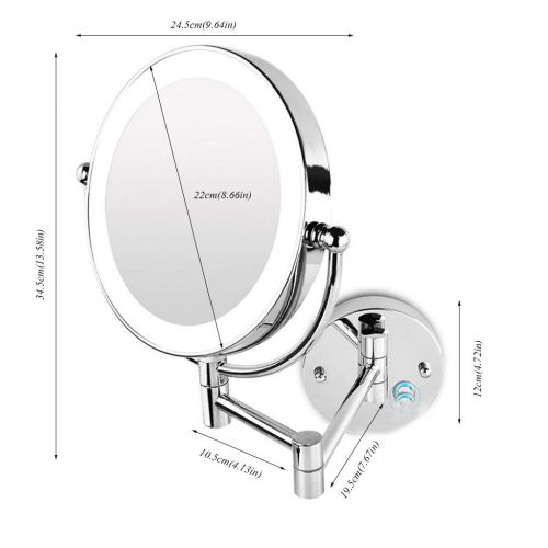  ZCJB Make Up Mirror Bathroom Double Sided Wall Mount LED White Light Illumination Home Decoration...