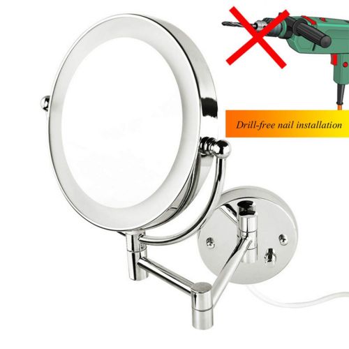  ZCJB Make Up Mirror Bathroom Double Sided Wall Mount LED White Light Illumination Home Decoration...