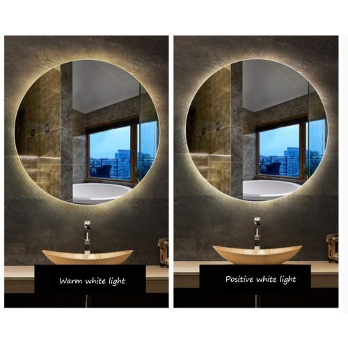  ZCJB Makeup Mirror Led Modern Simple Frameless Beauty Round Bathroom Household Makeup Mirror 2...