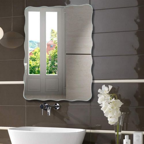  ZCJB Cosmetic Mirror Fashion Simple Wavy Edge Bathroom Wall Mirror Washing Frameless Mirror (color : D)