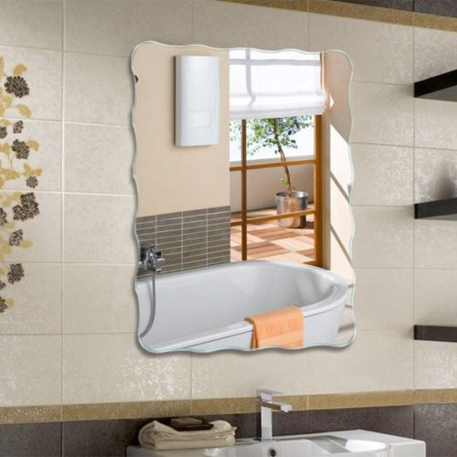  ZCJB Cosmetic Mirror Fashion Simple Wavy Edge Bathroom Wall Mirror Washing Frameless Mirror (color : D)