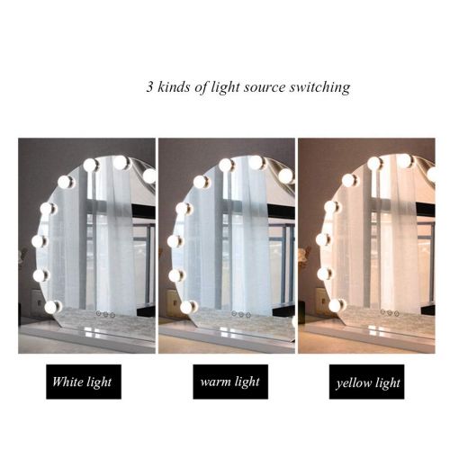  ZCJB Cosmetic Mirror Desktop LED Princess mirror With light HD Dressing mirror make up Vanity Mirror SY-102 (color : BLACK, Size : C)