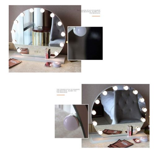  ZCJB Cosmetic Mirror Desktop LED Princess mirror With light HD Dressing mirror make up Vanity Mirror SY-102 (color : BLACK, Size : C)