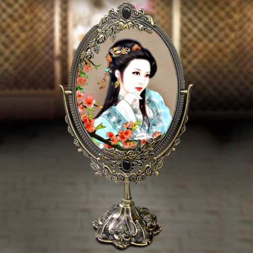  ZCJB Cosmetic Mirror,Makeup Mirror Desktop Retro 2 Sided Princess Mirror HD Oval Vanity Beauty Mirror...