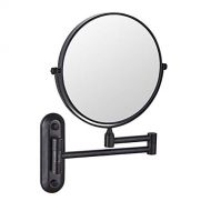 ZCJB Make Up Mirror,Wall Mounted Folding Telescopic Mirror Bathroom Hotel Beauty Cosmetic Mirror (color : BLACK, Size : 6in)