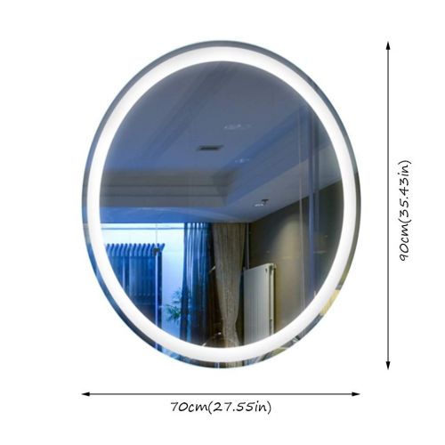  ZCJB Hanging Mirror Led Illumination Intelligent Modern Oval Hotel Bathroom 3 Modes Optional Cosmetic Mirror 7090cm (color : Warm white light, Size : B)