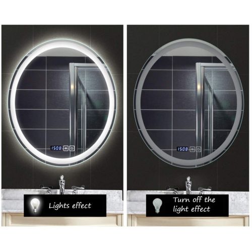  ZCJB Hanging Mirror Led Illumination Intelligent Modern Oval Hotel Bathroom 3 Modes Optional Cosmetic Mirror 7090cm (color : Warm white light, Size : B)