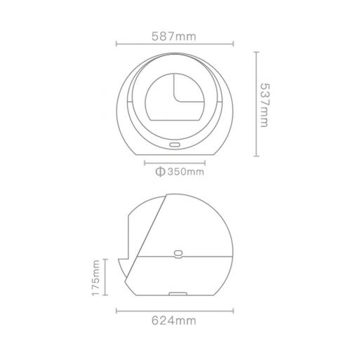  ZCY Round Cat Litter Tray, PP Resin Cat Litter Box with Electronic Display, Fat Cat 4L Toilet, 58.7x53.7x35CM