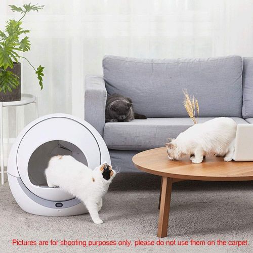  ZCY Round Cat Litter Tray, PP Resin Cat Litter Box with Electronic Display, Fat Cat 4L Toilet, 58.7x53.7x35CM