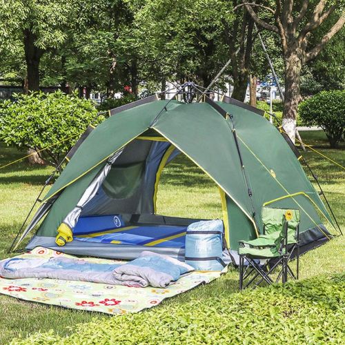  ZCY Outdoor Tent, Waterproof Camping Tent 4-6 People Automatic Pop Up Tent Family Camping Tent
