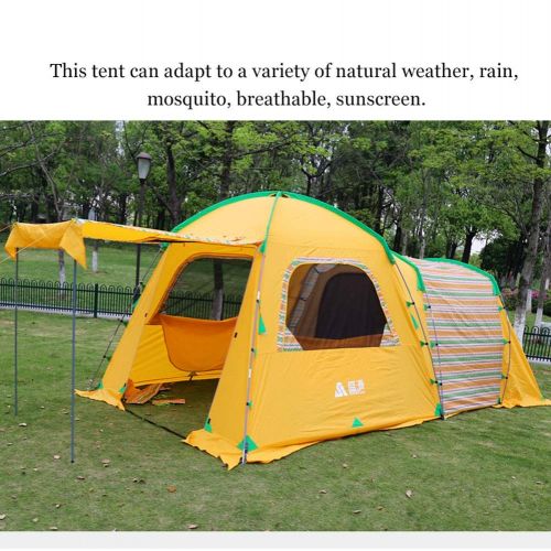  ZCY Family Camping Tent for 4 Preson, Waterproof Frame Tents, Full Standing Head Height, Hiking Outdoor Tent