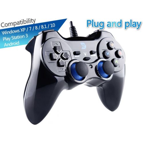  [아마존베스트]ZD-V+ USB Wired Gaming Controller Gamepad for PC/Laptop Computer(Windows XP/7/8/10) & PS3 & Android & Steam - [Black]