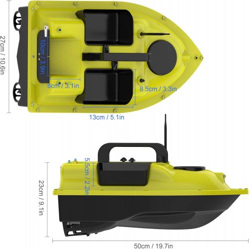  [아마존베스트]ZDSKSH Fishing Lure RC Boat, Fish Finder, Feed Boat, Distance GPS Cruise Bait Boat with 5200 mAh Battery, Three Independent Bait Compartments, Night Light, Waterproof and Drop-Proo