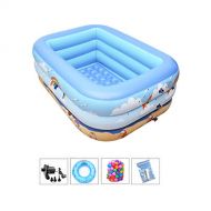 ZDYG Childrens Inflatable Pool, Inflatable Bathtub,Bubble Bottom, Electric Pump, Swimming Ring, Marine Ball,for Child/Baby/Family-150x105x55cm180x140x60cm