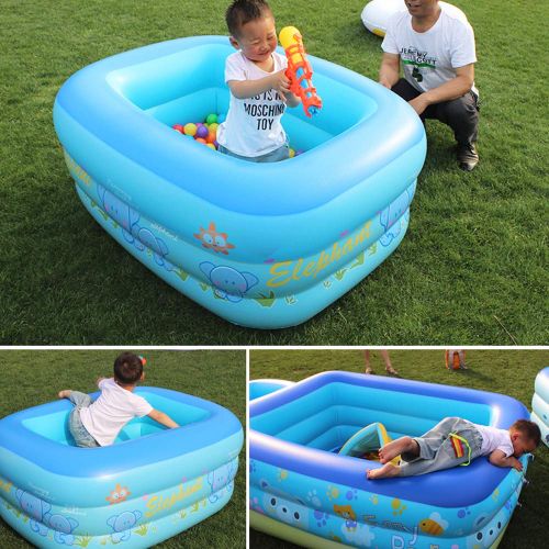 인플레터블 ZDYG Childrens Inflatable Pool, Inflatable Bathtub,Bubble Bottom, Electric Pump, Swimming Ring, Marine Ball,for Child/Baby/Family-150x105x55cm180x140x60cm