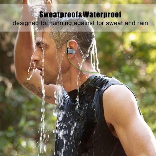  [아마존 핫딜] ZEALOT Bluetooth Headphones, Best Waterproof Wireless Sport Earphones w/Mic, HiFi Stereo Sweatproof in-Ear Earbuds for Running Gym Workout 8 Hour Noise Cancelling Headsets(Black-Green)