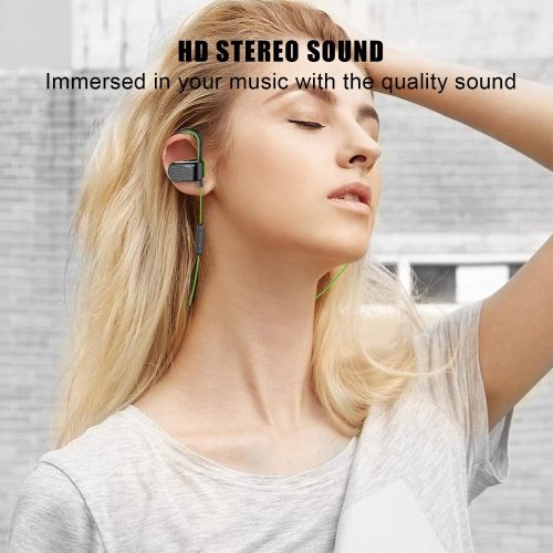  [아마존 핫딜] ZEALOT Bluetooth Headphones, Best Waterproof Wireless Sport Earphones w/Mic, HiFi Stereo Sweatproof in-Ear Earbuds for Running Gym Workout 8 Hour Noise Cancelling Headsets(Black-Green)