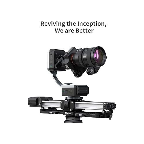  ZEAPON [Official] PONS PT Motorized Pan Head 2-axis Gimbal Stabilizer for Zeapon Camera Slider 360 Degree Shooting with Hidden 1/4 & 3/8 Screw Cap