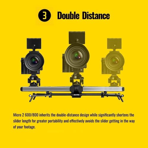  [아마존베스트]Zeapon Micro 2 M600 Double Distance Camera Slider with EasyLock,Horizontal Payload 8KG (Travel Distance 74cm)
