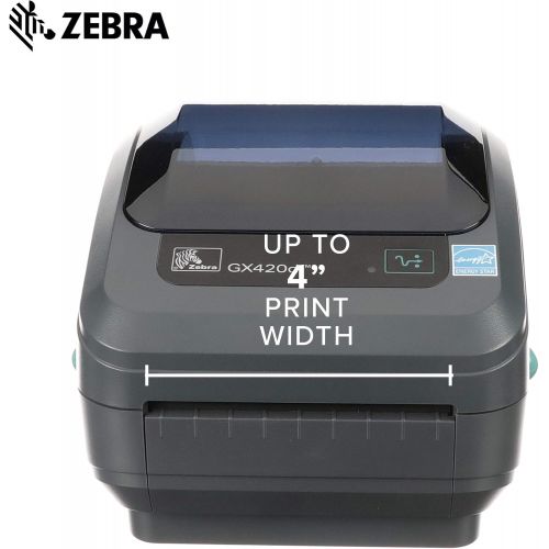  Zebra GX420d Direct Thermal Desktop Printer Print Width of 4 in USB Serial and Ethernet Port Connectivity GX42-202410-000