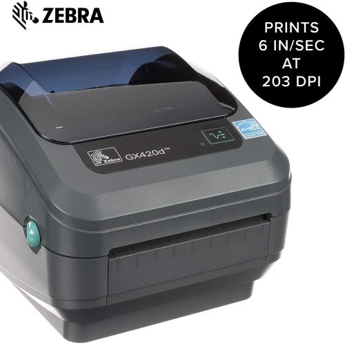  Zebra GX420d Direct Thermal Desktop Printer Print Width of 4 in USB Serial and Ethernet Port Connectivity GX42-202410-000