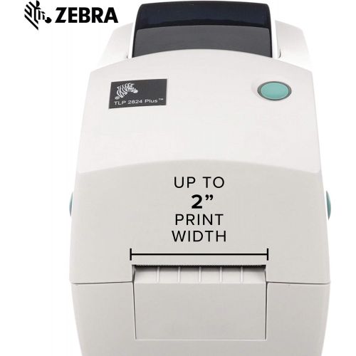  Zebra Technologies Zebra - TLP2824 Plus Thermal Transfer Desktop Printer for Labels, Receipts, Barcodes, Tags, and Wrist Bands - Print Width of 2 in - USB and Ethernet Port Connectivity
