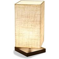 [아마존 핫딜]  [아마존핫딜]ZEEFO Simple Table Lamp Bedside Desk Lamp with Fabric Shade and Solid Wood for Bedroom, Dresser, Living Room, Baby Room, College Dorm, Coffee Table, Bookcase (Square)