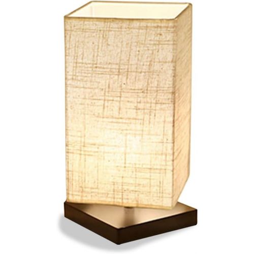  [아마존 핫딜]  [아마존핫딜]ZEEFO Simple Table Lamp Bedside Desk Lamp with Fabric Shade and Solid Wood for Bedroom, Dresser, Living Room, Baby Room, College Dorm, Coffee Table, Bookcase (Square)