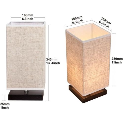  [아마존 핫딜]  [아마존핫딜]ZEEFO Simple Table Lamp Bedside Desk Lamp with Fabric Shade and Solid Wood for Bedroom, Dresser, Living Room, Baby Room, College Dorm, Coffee Table, Bookcase (Square)