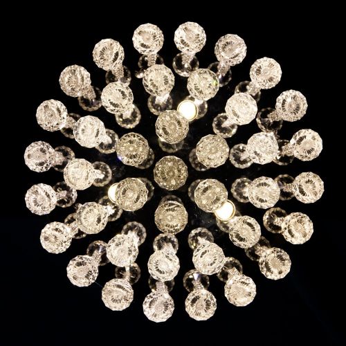  ZEEFO Crystal Chandelier, Modern Chandeliers Crystal Ball Light Fixture, 3 Lights, Flush Mount Ceiling Light 11.8 Inches Diameter for Hallway, Bedroom, Living Room, Kitchen, Dining