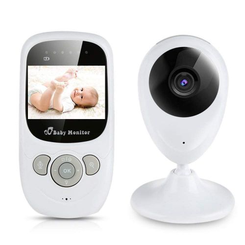  ZEEPIN SP880 Digital Wireless Baby Monitor with 2.4 LCD Display, Two-Way Audio, Night Vision, Temperature Sensor, Lullabies (White)