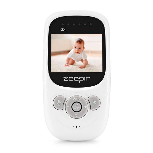  ZEEPIN SP880 Digital Wireless Baby Monitor with 2.4 LCD Display, Two-Way Audio, Night Vision, Temperature Sensor, Lullabies (White)