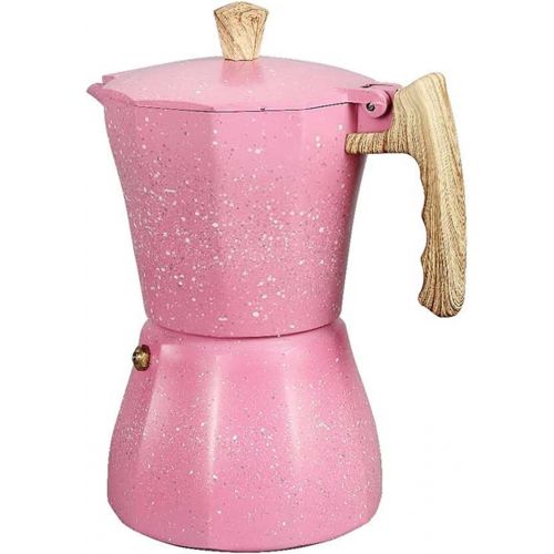  ZEFS--ESD Coffee Maker, Stovetop Espresso Maker - Moka Pot Coffee Maker for Gas or Electric Stove Top - 3 Cups Espresso Shot Maker for Italian (Color : Pink)