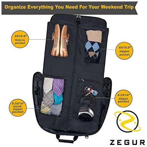  [아마존 핫딜]  [아마존핫딜]ZEGUR Kleidersack Anzughuelle fuer bis zu 3 Anzuege, Kleiderhuelle Handgepackstueck fuer jede Reise Geschaftsreise - mit verstellbarem Schultergurt und mehreren Taschen fuer weitere Gegen