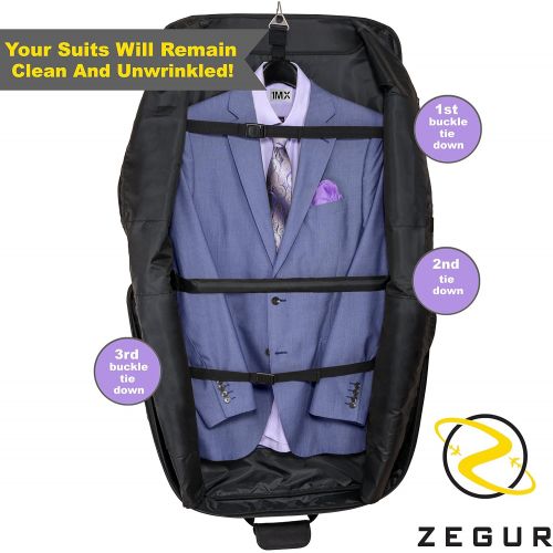  [아마존 핫딜]  [아마존핫딜]ZEGUR Kleidersack Anzughuelle fuer bis zu 3 Anzuege, Kleiderhuelle Handgepackstueck fuer jede Reise Geschaftsreise - mit verstellbarem Schultergurt und mehreren Taschen fuer weitere Gegen