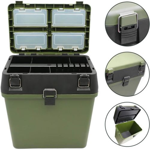  [아마존베스트]ZEHNHASE Fishing box fishing case seat for fishing tackle and fishing accessories, fishing backpack and fishing bag, green.