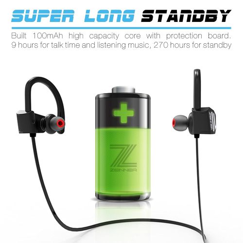  ZEINNER Z Bluetooth Sport Headphones by ZEINNER, Wireless Handsfree Earphones wMic IPX7 Sweatproof HD Stereo Earbuds for Fitness Gym Running Workout Triathlon with 9 Hour Battery Noise Canc