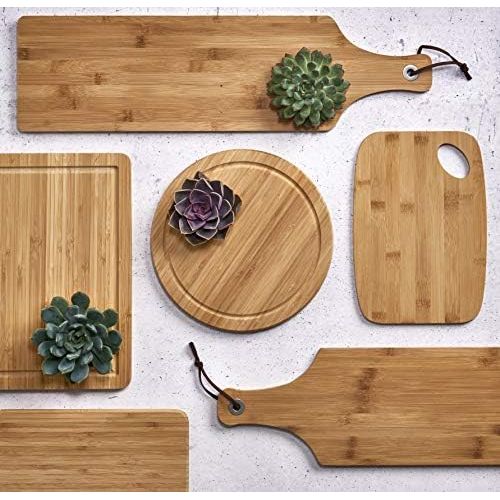  [아마존베스트]ZELLER PRESENT SCHOENER LEBEN. PRAKTISCH WOHNEN. Zeller cutting board with Finger hole, bamboo